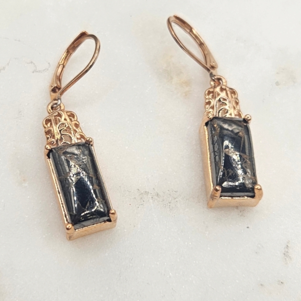 Silver Shungite Earrings